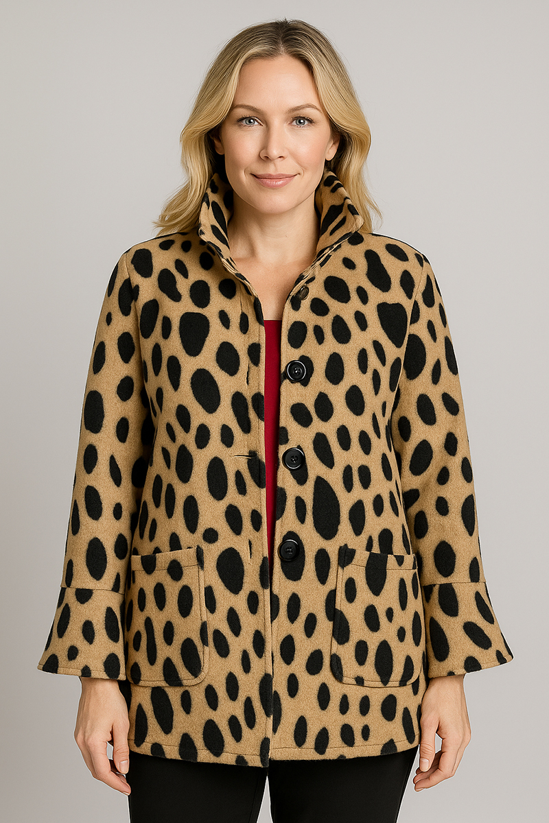 Ls Short Coat in Camel leopard or Ivory leopard – Lightweight ls short coat - Image 2