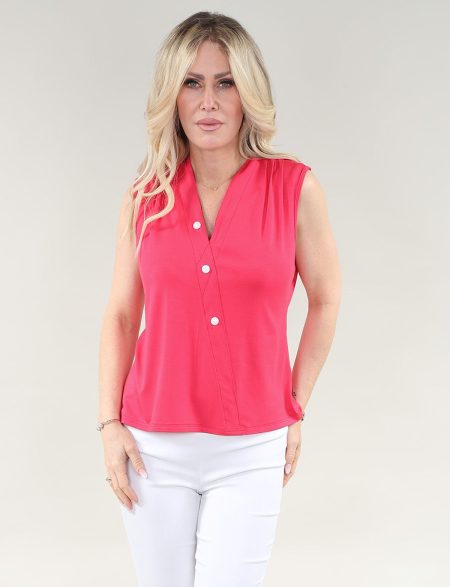 Sleeveles haut With col en V en noir haut jersey