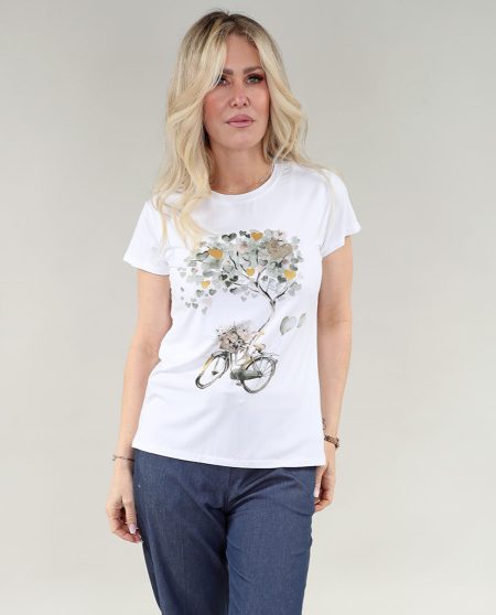 MC t - shirt - Heart W Bike en A/S Off blanc t - shirt Bamboo jersey