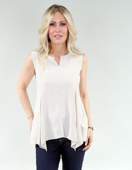 sans manches Tent haut W Pockets - Front fente en A/S sable haut Air Flow