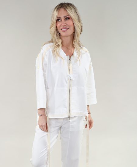 Elbow Slv Layered veste - Zipper en A/S ivoire veste jersey
