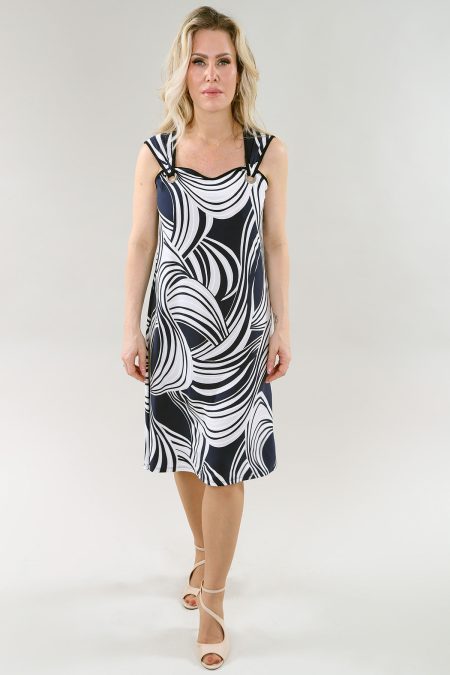 sans manches robe - W Rings en A/S marine sable robe imprimé Ity