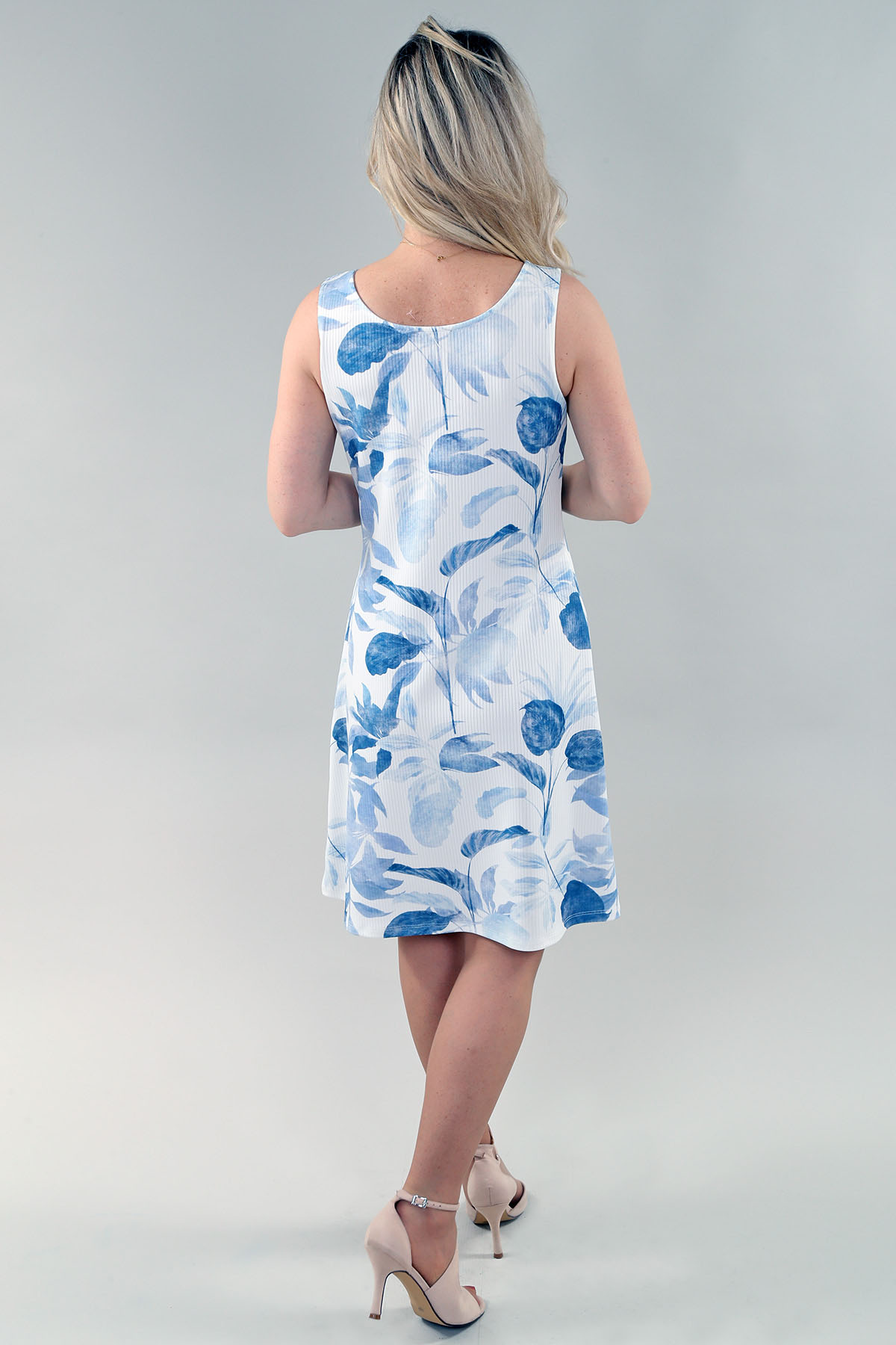 Sun robe - Not Lined - fleuri en A/S Light bleu fleuri robe imprimé tricot - Image 2