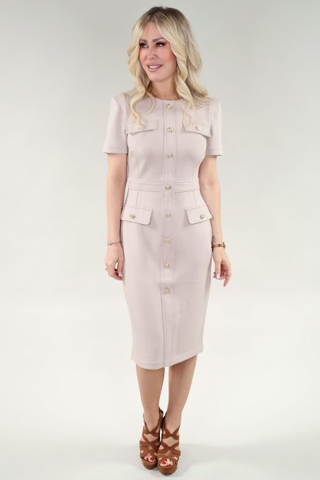 MC Sheath robe en A/S beige robe Nan