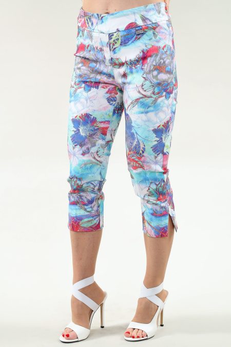 capri With Pockets en A/S fleuri multicolore imprimé pantalon imprimé Millenium