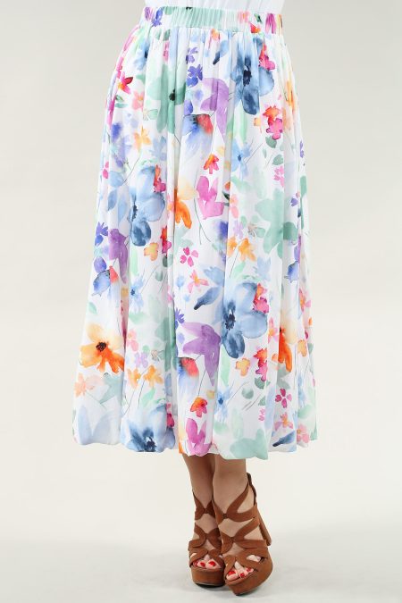 Mid Waist Plain Maxi A - Line Balloon jupe en A/S pastel multicolore imprimé jupe lin fleuri