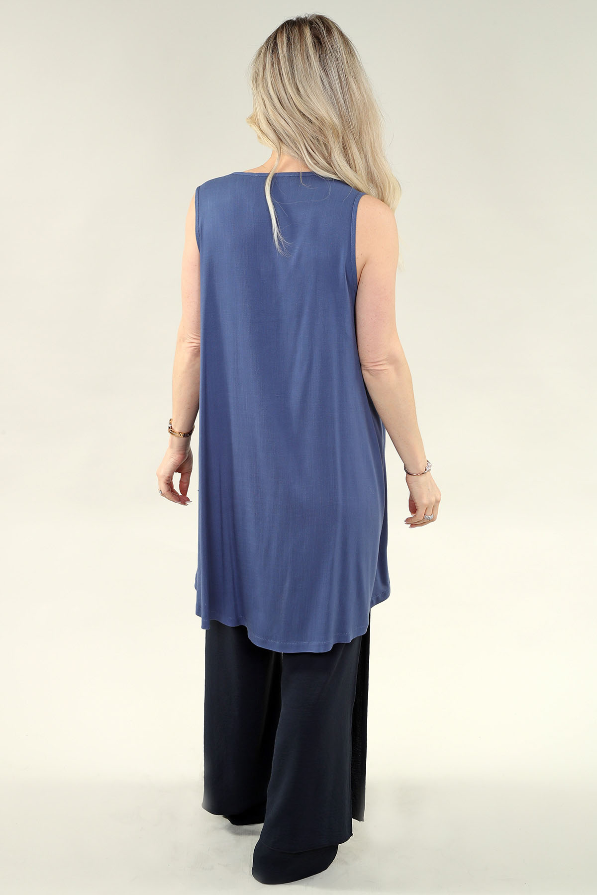 Tunique superposée sans manches safari à glissière - Image 2