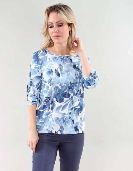 Bermuda en denim - Délavage bleu