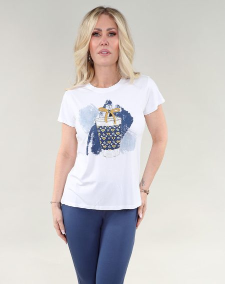 T-shirt à manches courtes en jersey de bambou Tasse de café