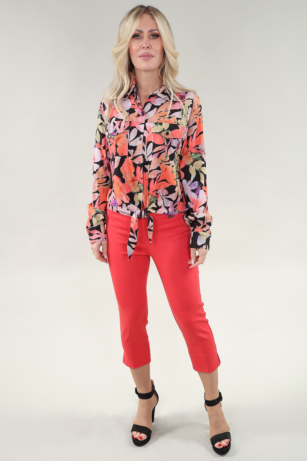 Chemise à manches longues en toile texturée lin - Image 3