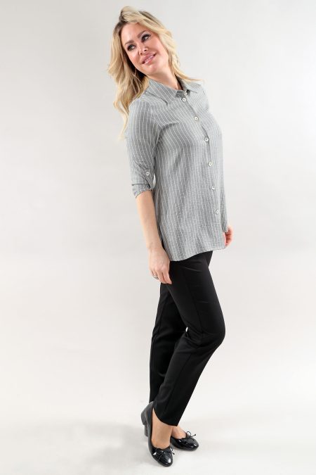 Chemise à manches 3/4 rayée