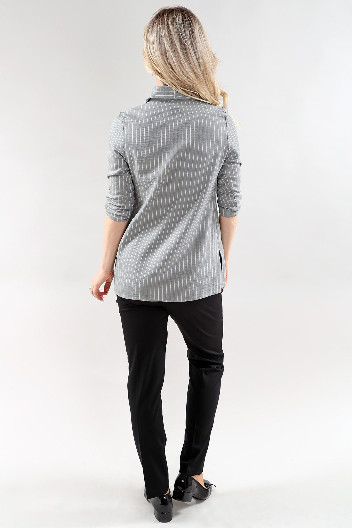 Chemise à manches 3/4 - Bleu - Tissu Air Flow – Image 2