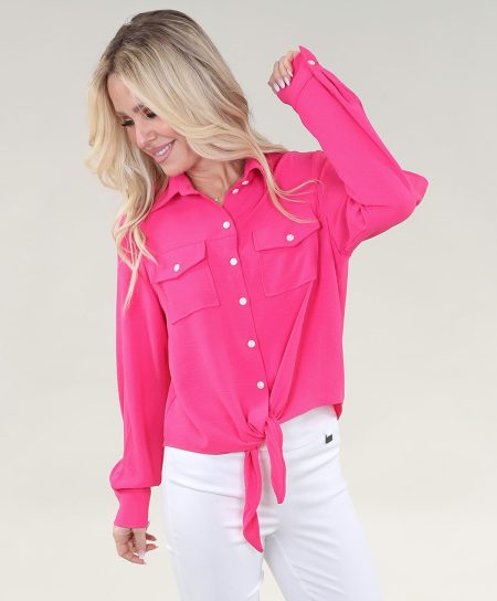 Chemise à manches longues à nouer devant