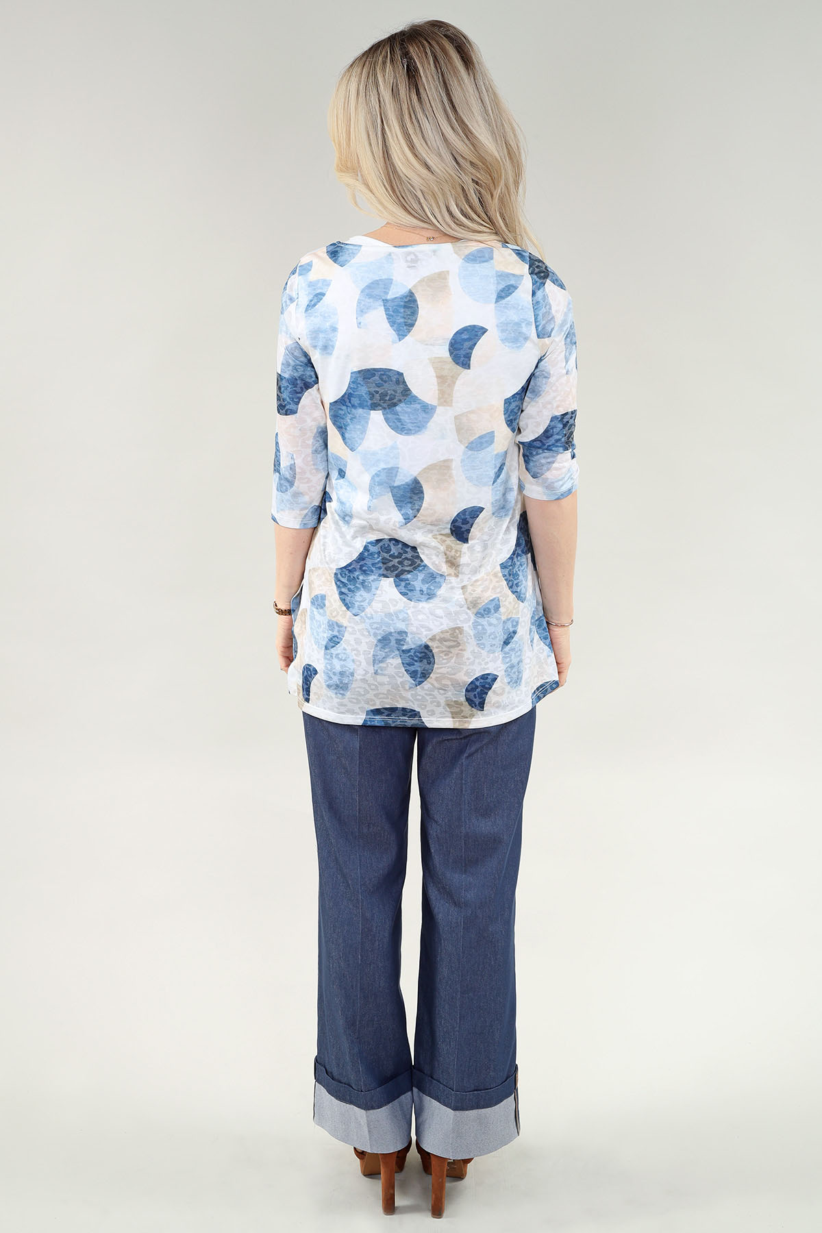 Haut sans manches - Encolure en V - Double épaisseur - Tricot ITY sable – Image 3