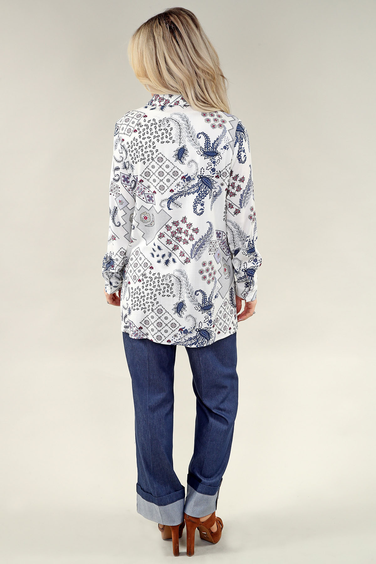 Chemise à manches longues motif mixte - Image 3