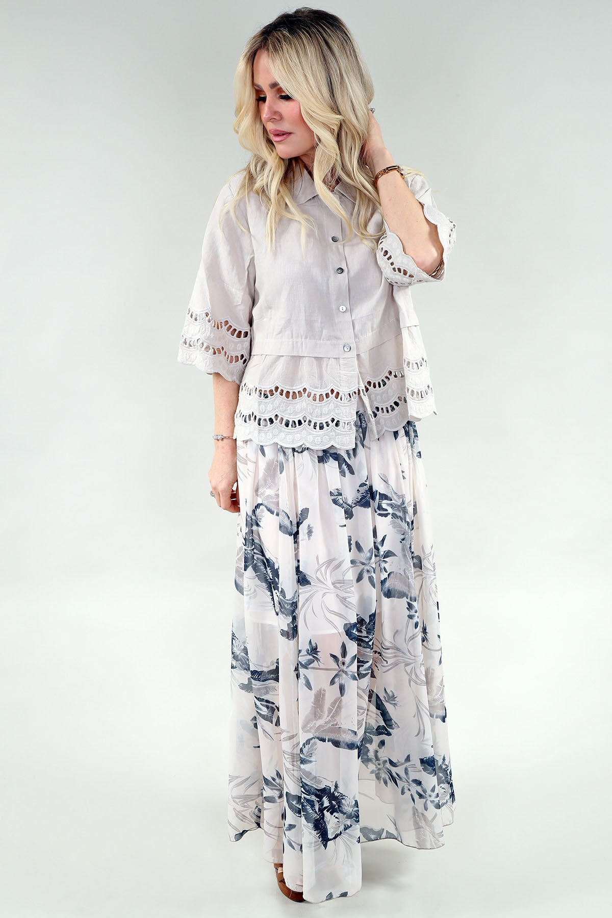 Tunique sans manches - Encolure en V - Tricot ITY corail - Image 2