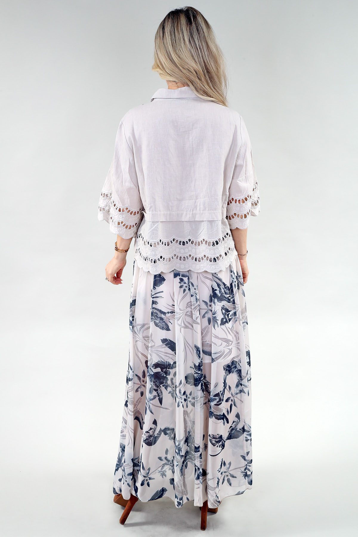 Tunique sans manches - Encolure en V - Tricot ITY corail - Image 3