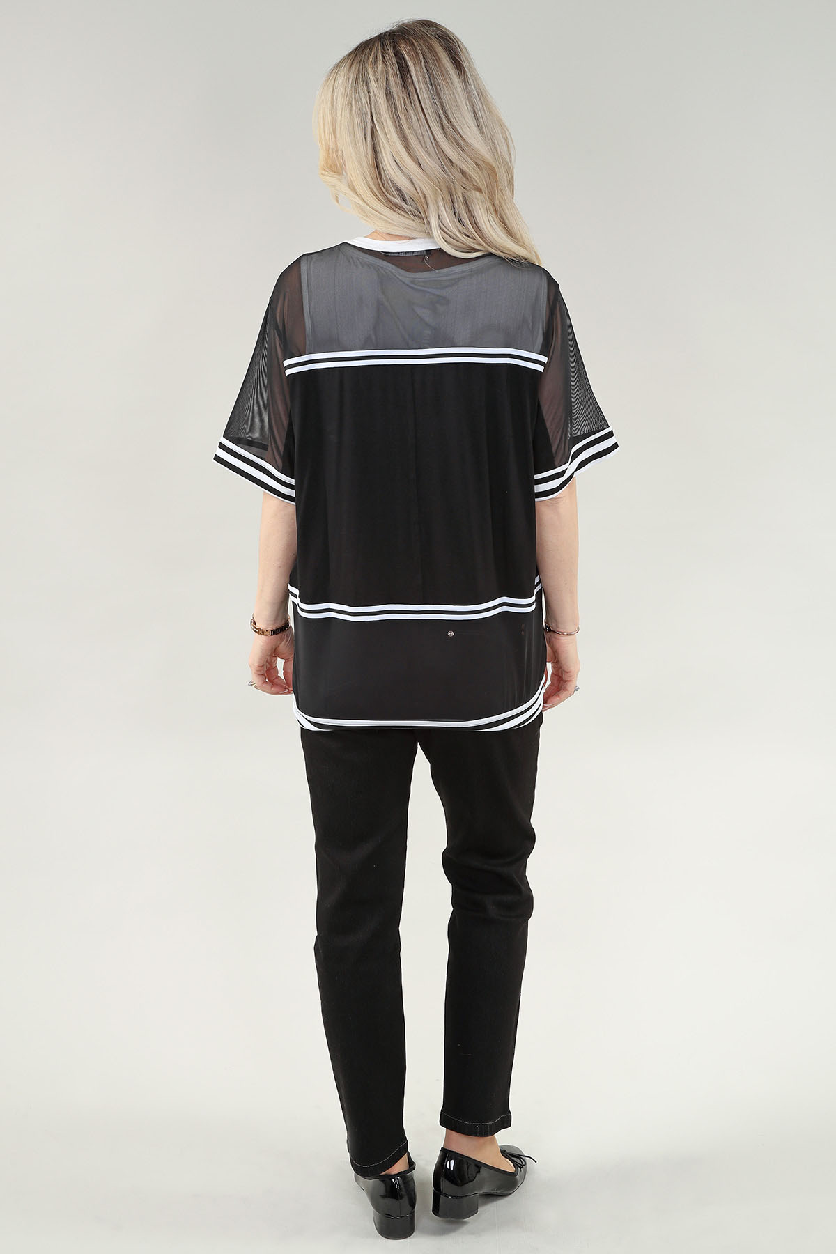 Tunique sans manches - Encolure en V - Tricot ITY vert - Image 3