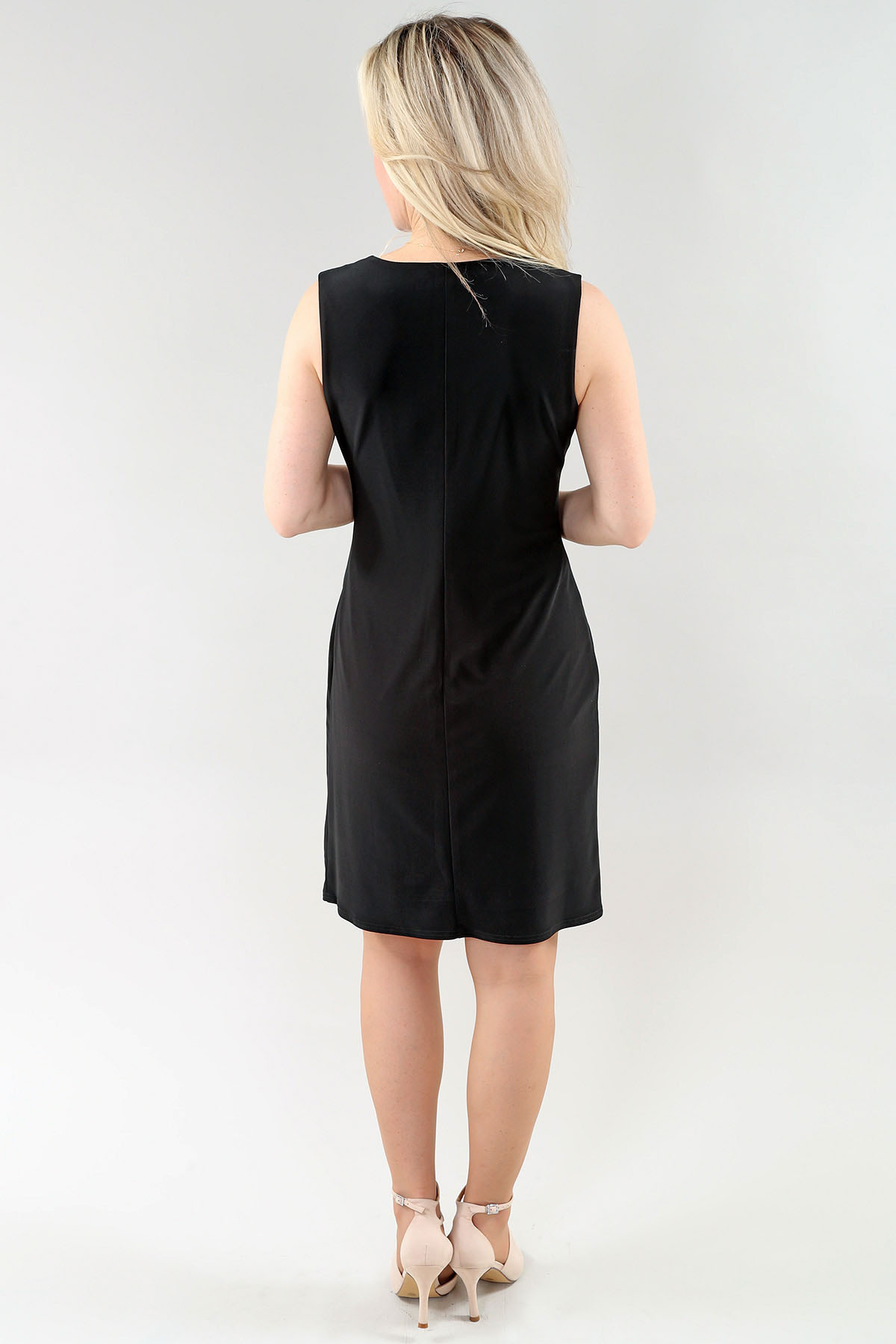 Robe sans manches croisée devant avec boutons – Image 2