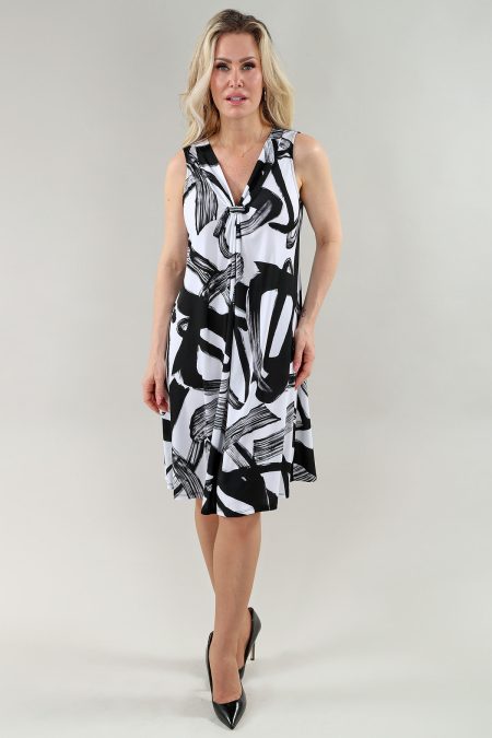 Robe sans manches nœud devant