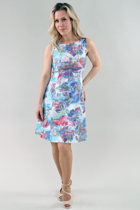 Robe superposée sans manches en mousseline imprimée