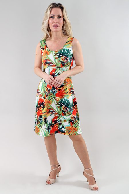Robe soleil non doublée tropicale
