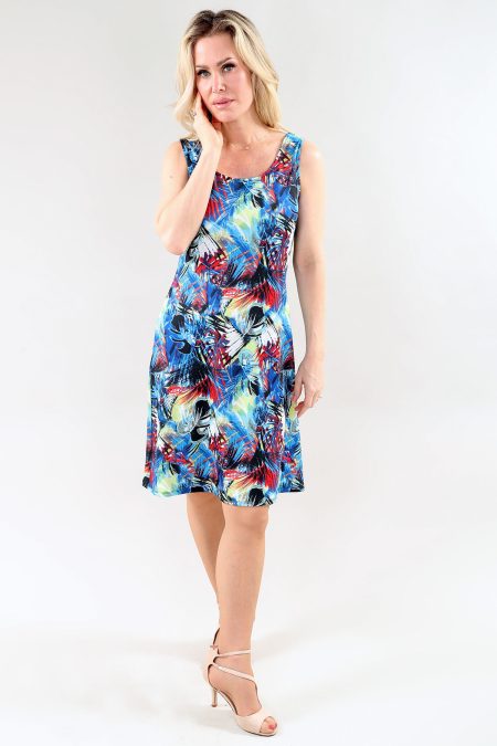 Robe soleil imprimé tropical non doublée