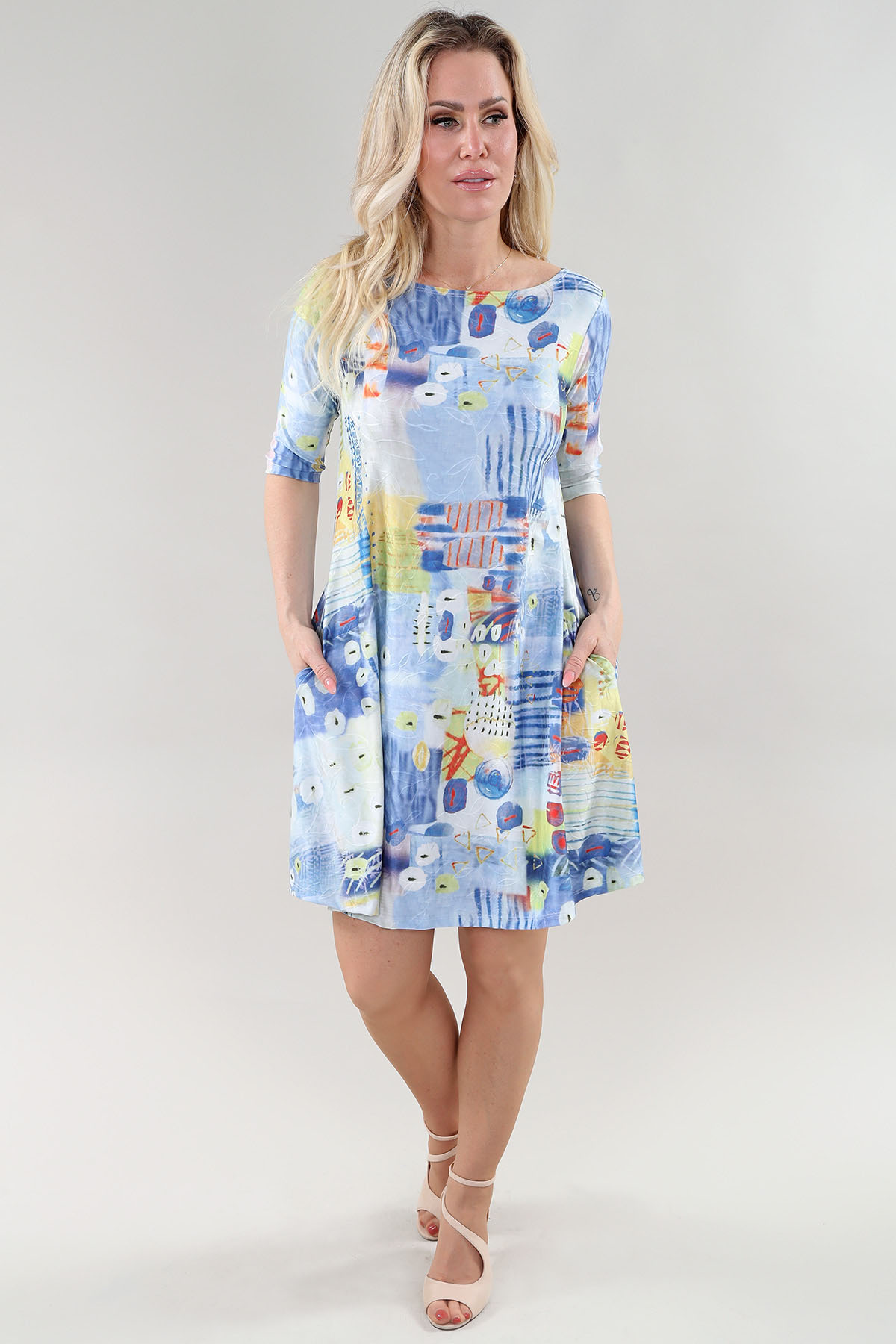 Robe chemisier à manches 3/4