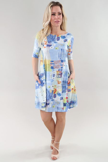 Robe chemisier à manches 3/4