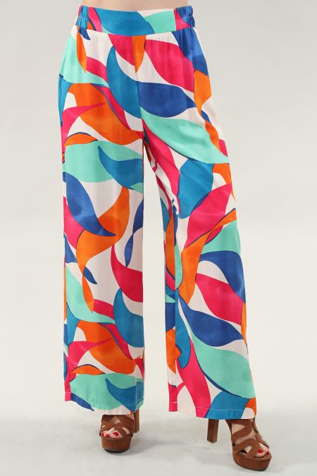 Pantalon à jambes larges avec large bande élastique et poches