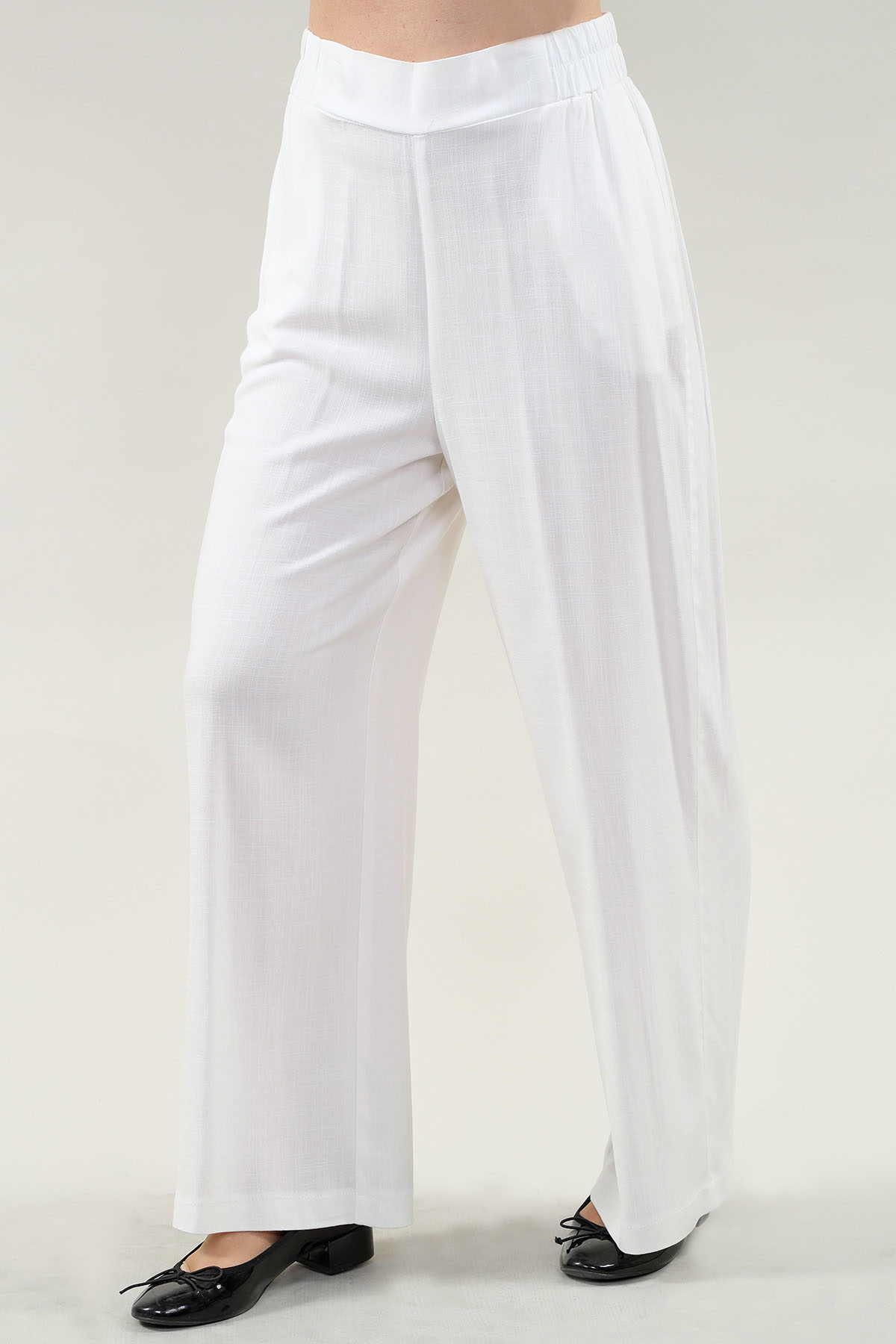 Pantalon large en lin avec poches