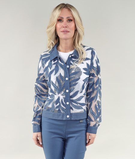 Veste en filet denim aloha à manches longues