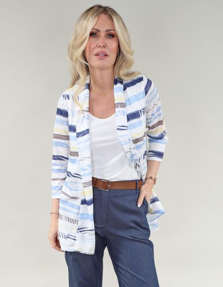 Cardigan en tricot imprimé à manches 3/4