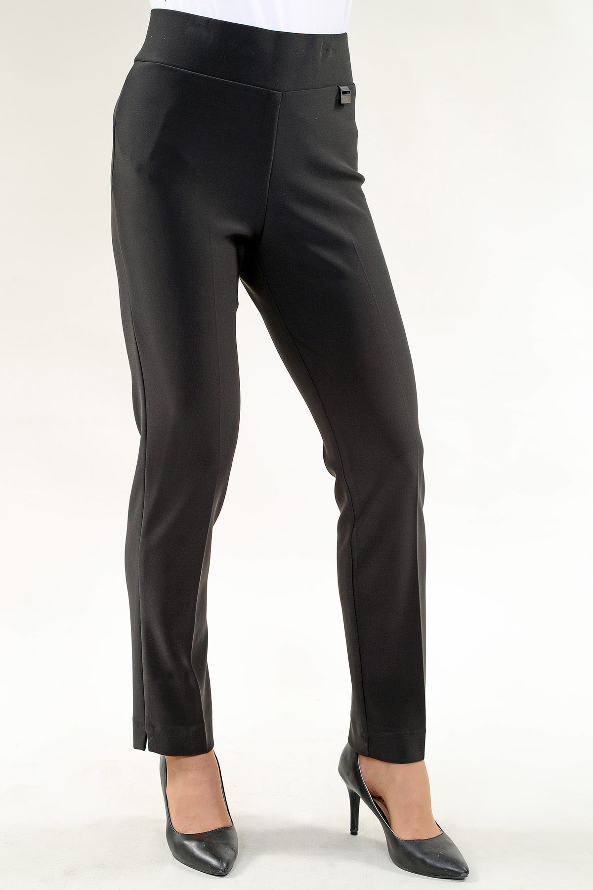 Pantalon sans poches – Contrecollé Polyester, Noir, Marine, Bourgogne, Taupe ou Gris – Image 2