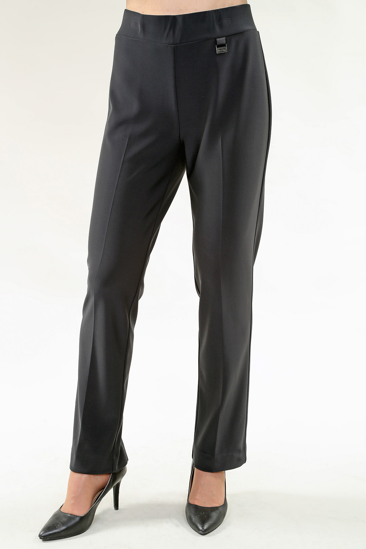 Pantalon sans poches – Contrecollé Polyester, Noir, Marine, Bourgogne, Gris, Expresso ou Sable – Image 4