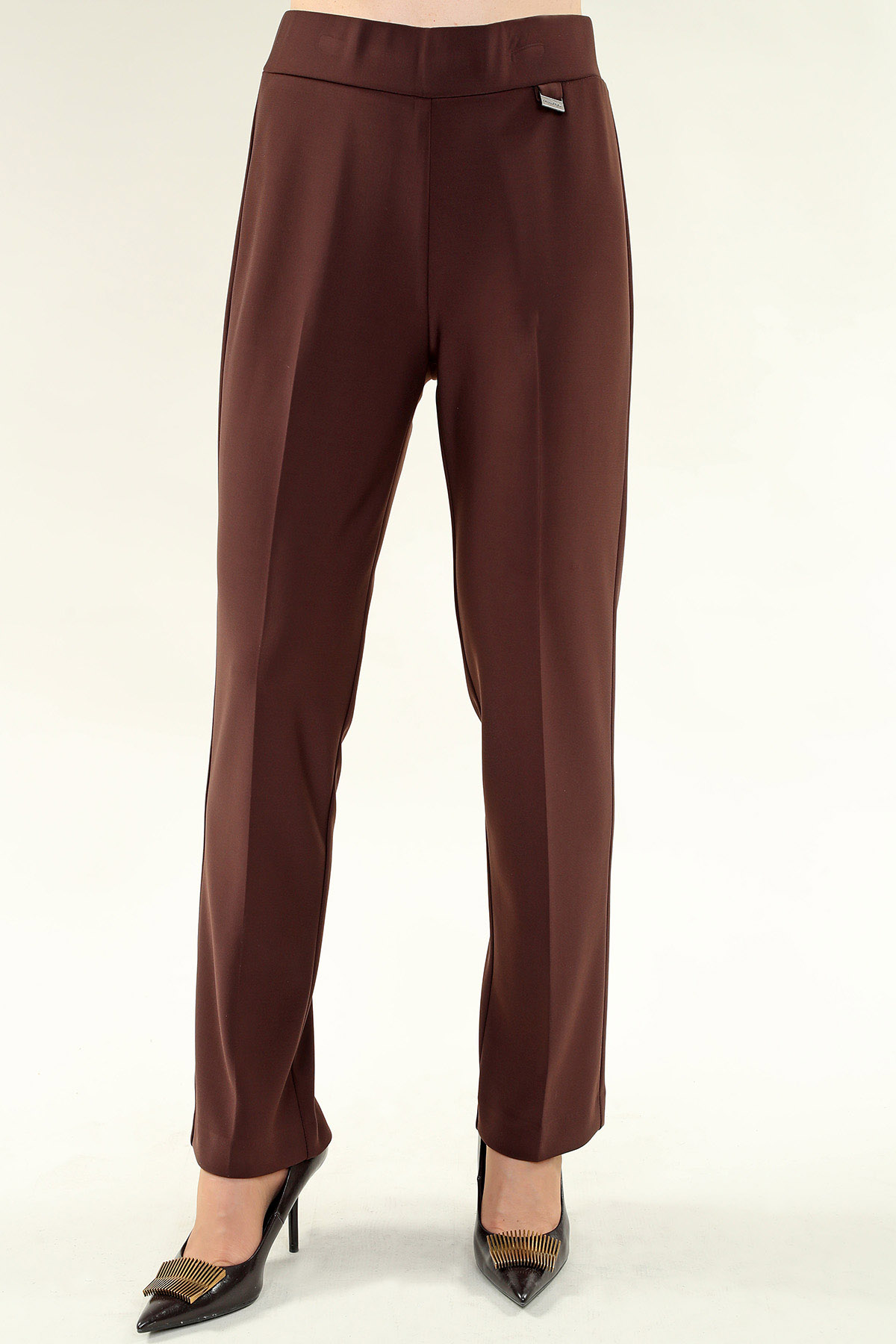 Pantalon sans poches – Contrecollé Polyester, Noir, Marine, Bourgogne, Gris, Expresso ou Sable – Image 5