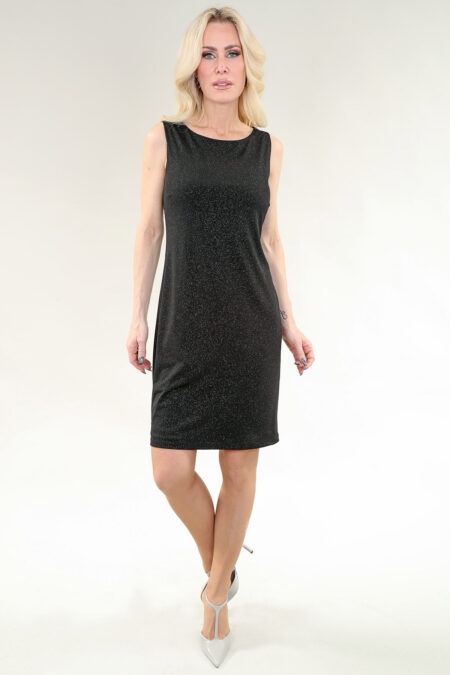 Sleeveless Dress, Lined in A/S Black Dress Glitter Fabric