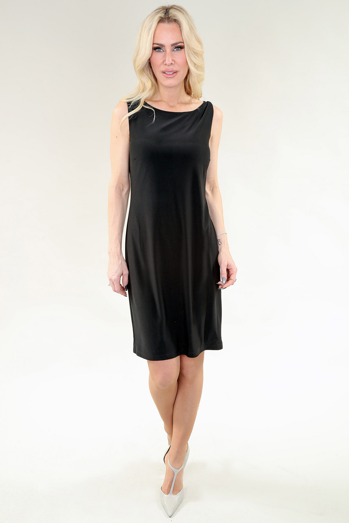 Sleeveless Dress, Lined in Black or Navy or Taupe or Burgundy or Grey Dress ITY