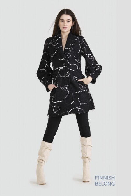 Jacket in Off white or Black Jacket Hairy Knit