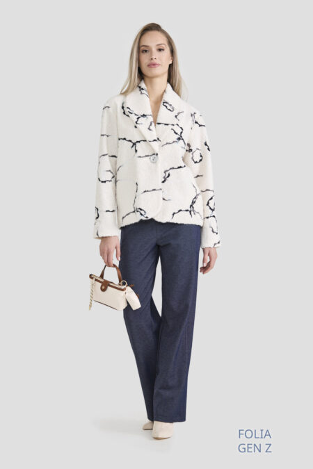 Jacket ( Short) in Off white or Black Jacket Hairy Knit