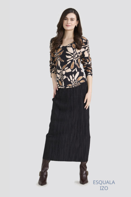 Long Dress in Black or Plum Dress Pleated Jersey