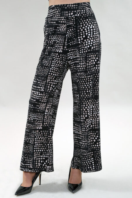 Wide Leg Pants with Pockets in A/S Black dots Pant ITY Print