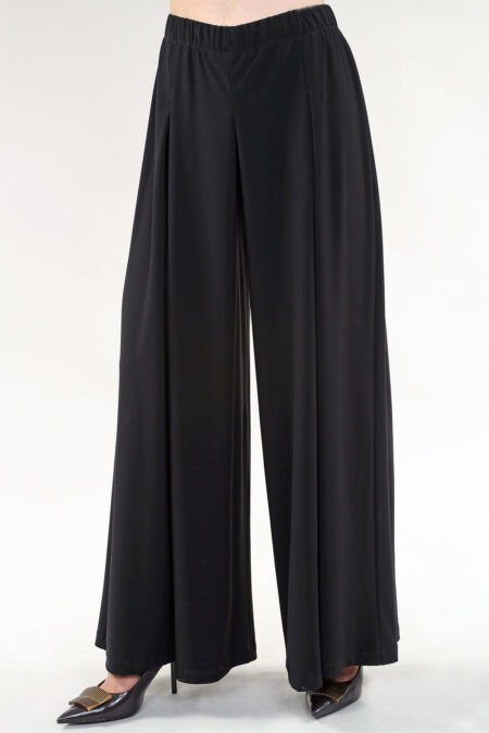 Wide Leg Pant Elastique Waist, no Pocket in Black or Navy or Taupe or Burgundy or Grey Pant ITY