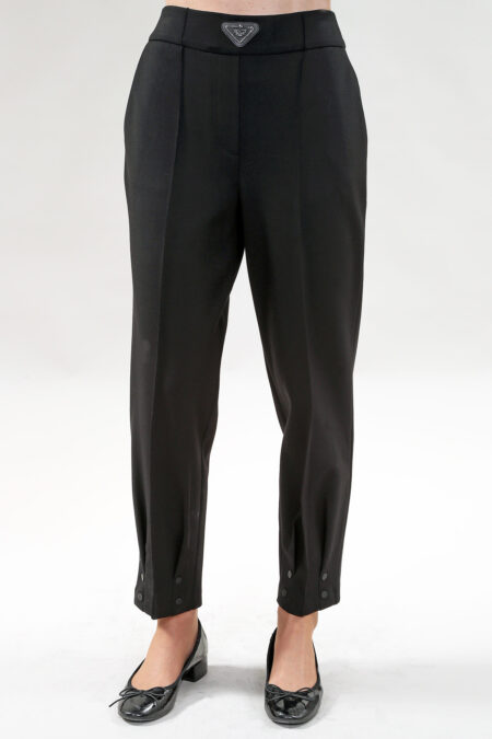 Pant Tapered Leg with Buttons Cuff with Pockets in A/S Brown or Black or Navy Pant Pont