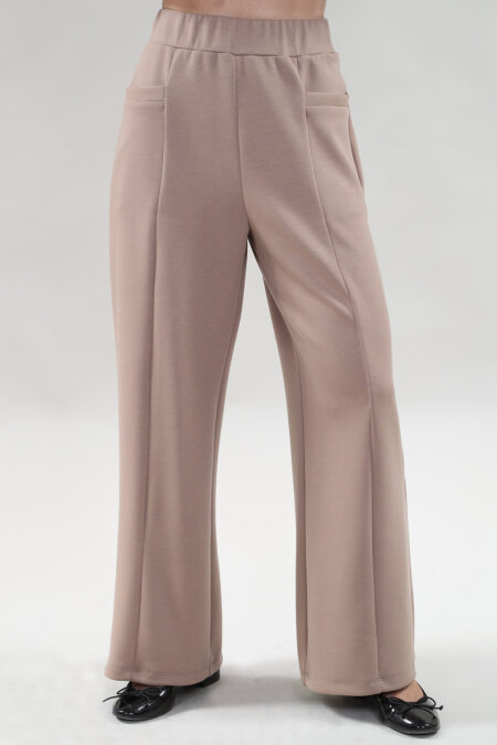 Wide Leg Pant with Front Pockets in A/S Taupe or Ivory or Black Pant Cuba