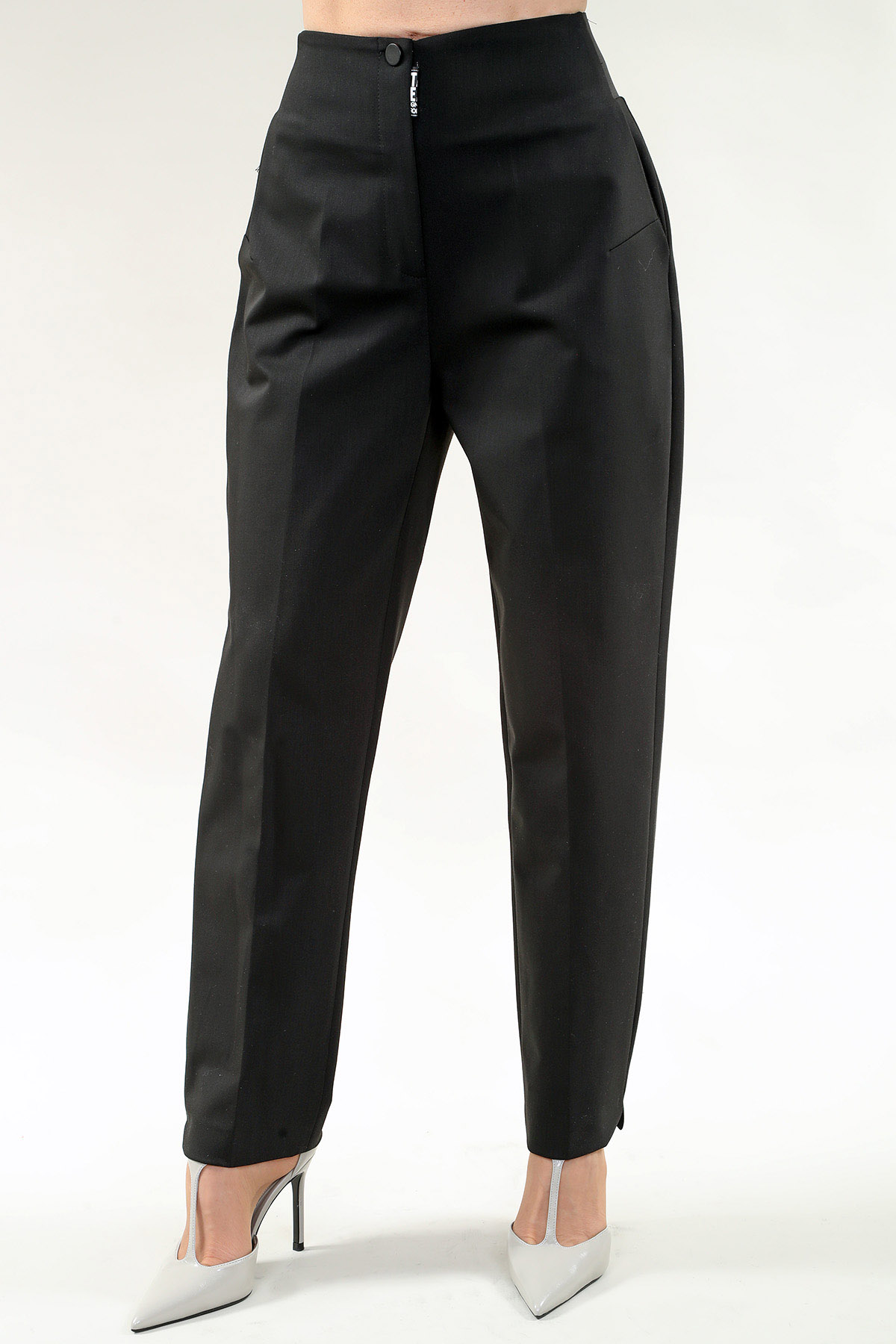 High Waist Pant Straight Leg Pockets in A/S Brown or Black or Navy or Taupe Pant Premium Fabric
