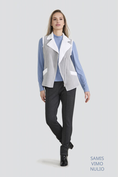 Vest in Grey Mix Jacket Heavy Fleece