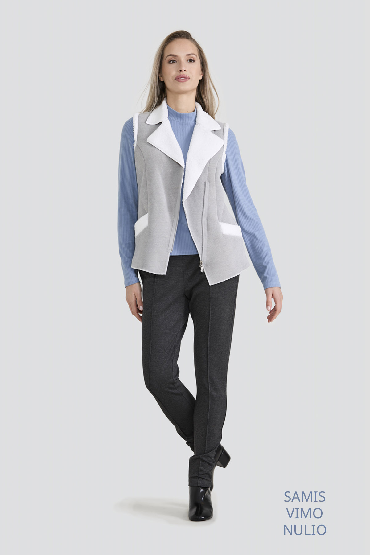 Veste sans manches – Heavy Molleton, Gris mélangé