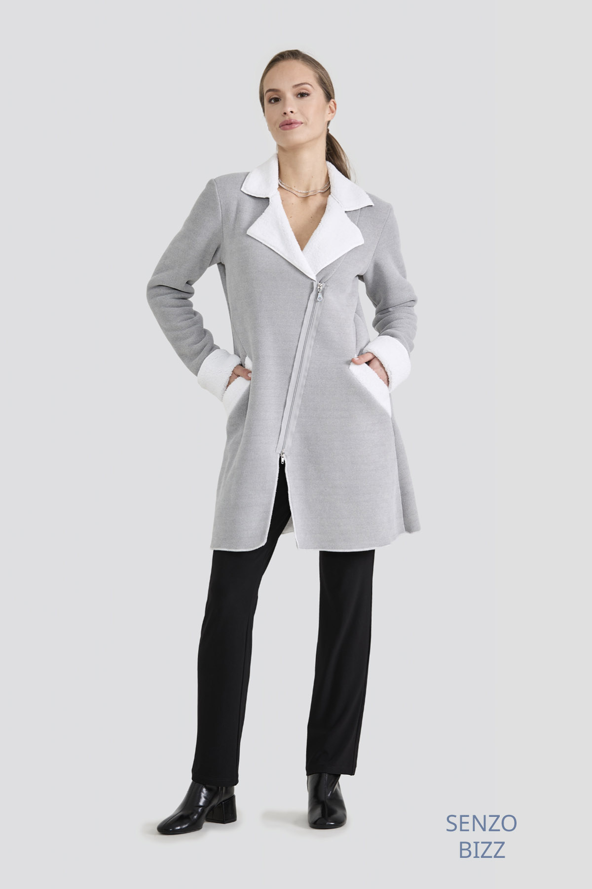 Jacket in Grey Mix Jacket Heavy Fleece
