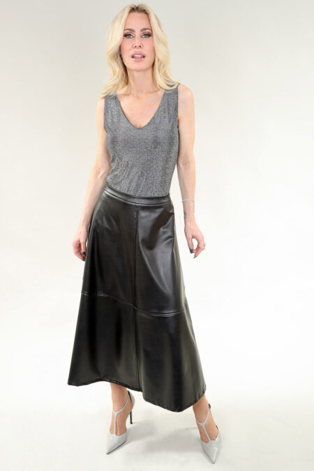 Cami V-Neck (REVERSIBLE) in A/S Silver Cami Sequined Glitter